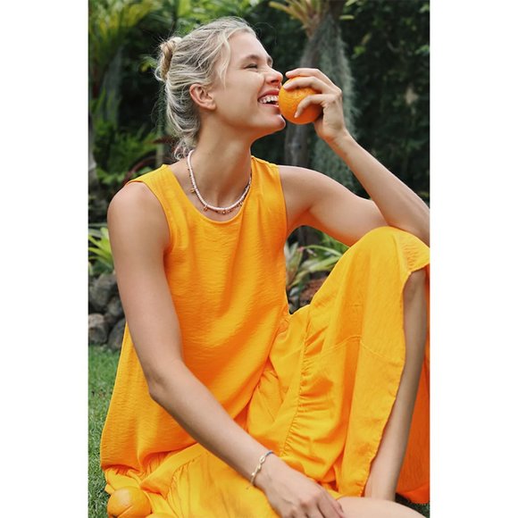 Anthropologie Dresses & Skirts - Anthropologie Maeve Marlene Tiered Maxi Dress Sleeveless Relaxed Orange X Small